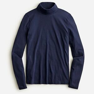NWOT$42 J. Crew Women’s Printed Tissue Turtleneck Top Navy Blue, M, Medium